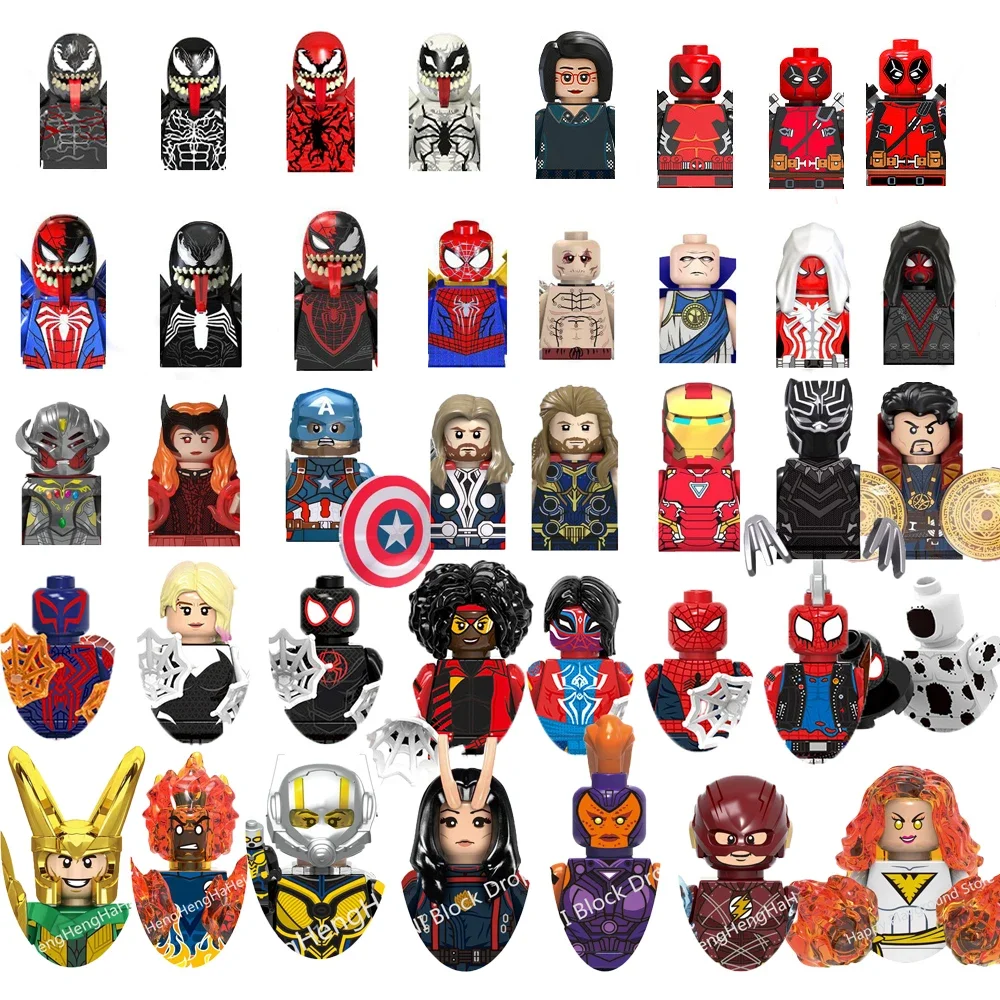 Herocross Marvel Spiderman Captain America Thor Doctor Strange Black Panther Loki Bricks Action Mini Figures Building Blocks Toy