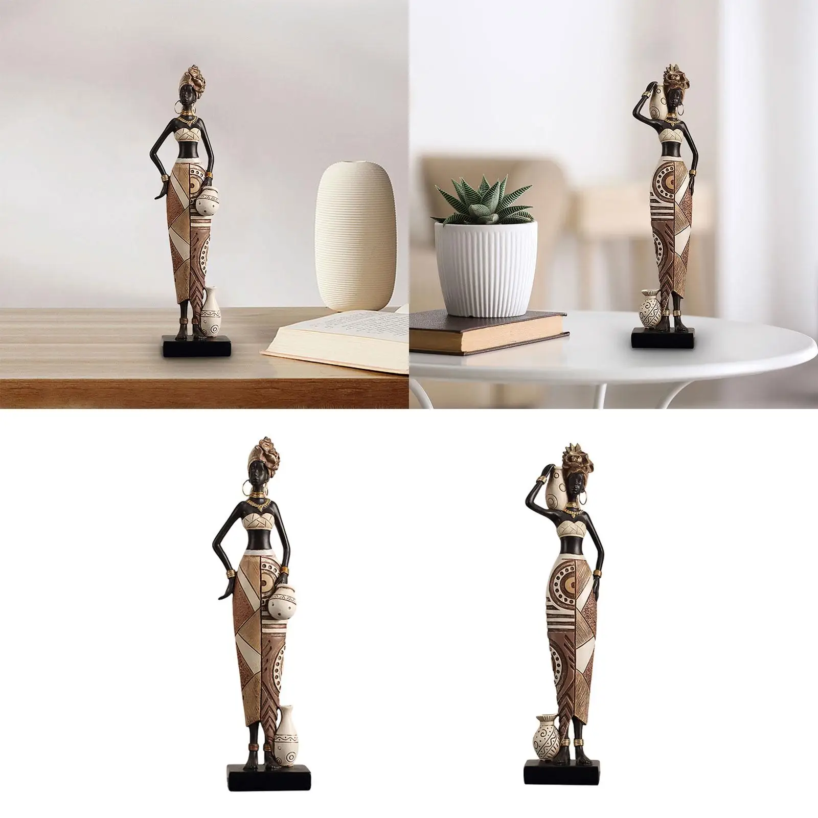 African Women Statue Shelf Living Room Housewarming African Art Sculpture