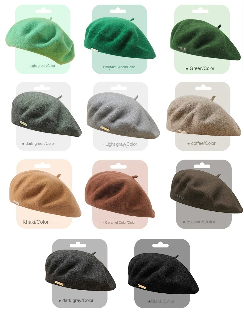 Hot Sale USPOP 23 Colors New Arrival Solid Color Beret Hat Fashion Casual Thickening Warm Wool Hats_mkmklike.com