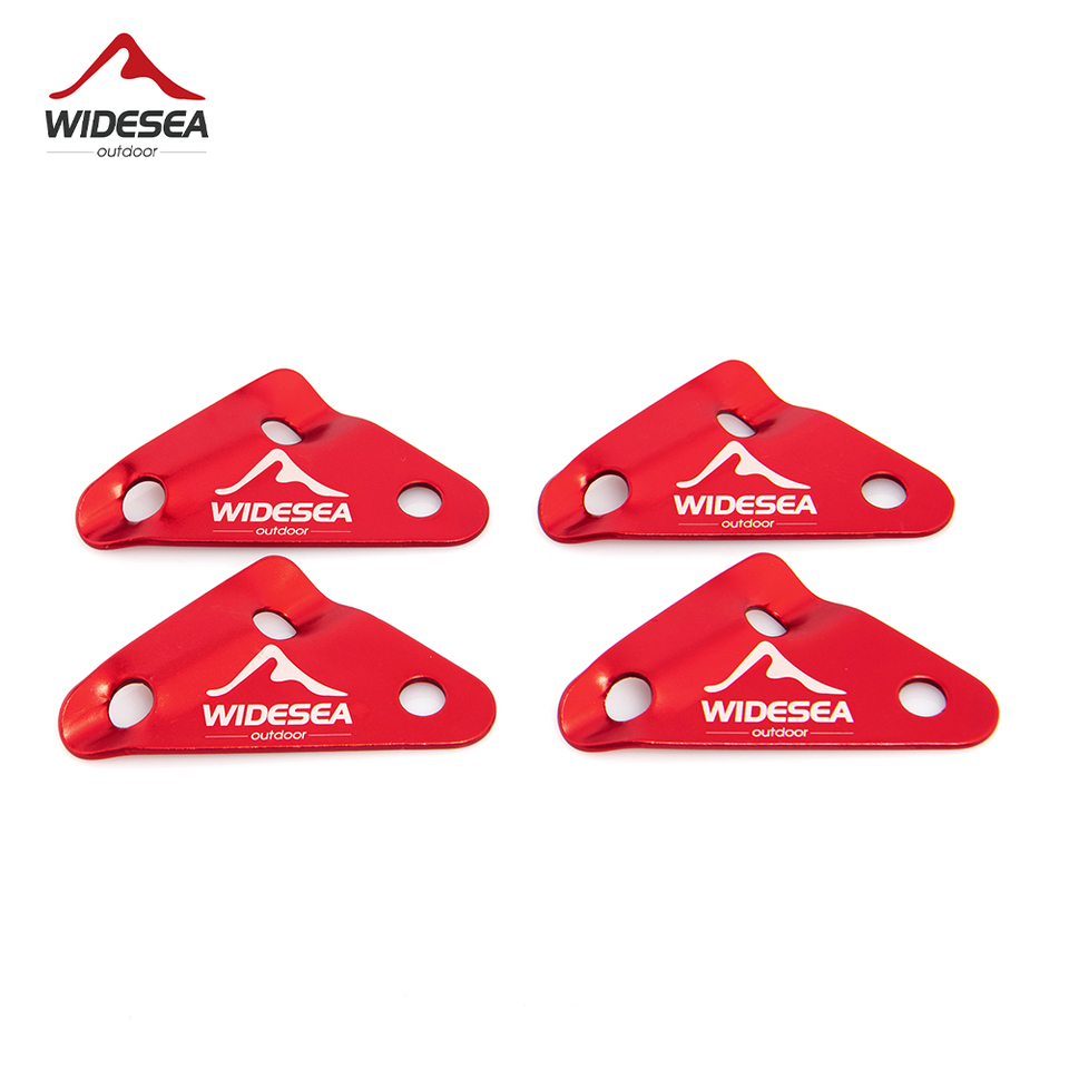 Widesea 4pcs Outdoor Tent Wind Rope Triangle Buckle Aluminium Camping String Adjusters Cord Fixer Hiking Backpack Accessories
