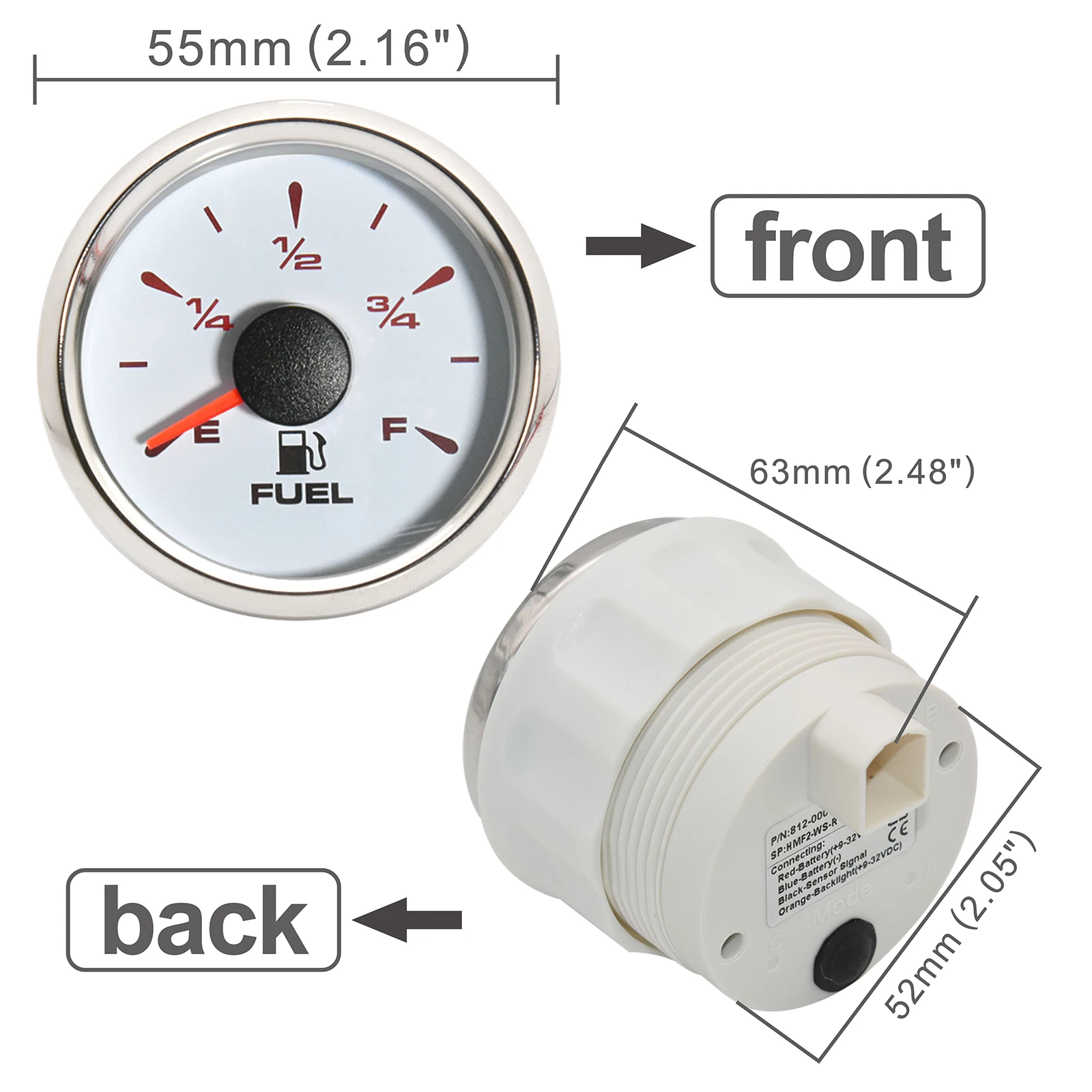 52MM ELECTRONIC FUEL Gauges High Precsion Fuel Transmitter Unit for Boat  Yacht Car £16.52 - PicClick UK