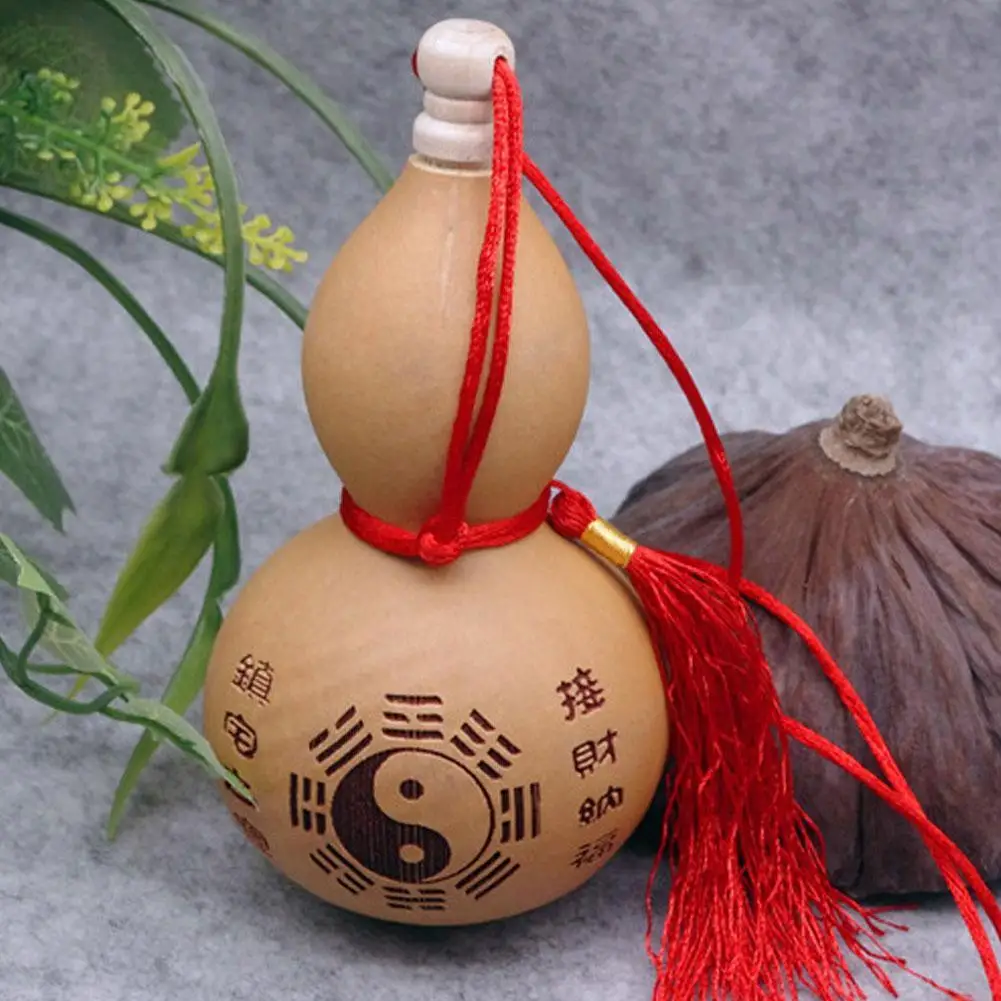 10cm Natural Mini Wine Gourd Crafts Art Collection Chinese Traditional Carving Hanging Toy Photography Props Gift