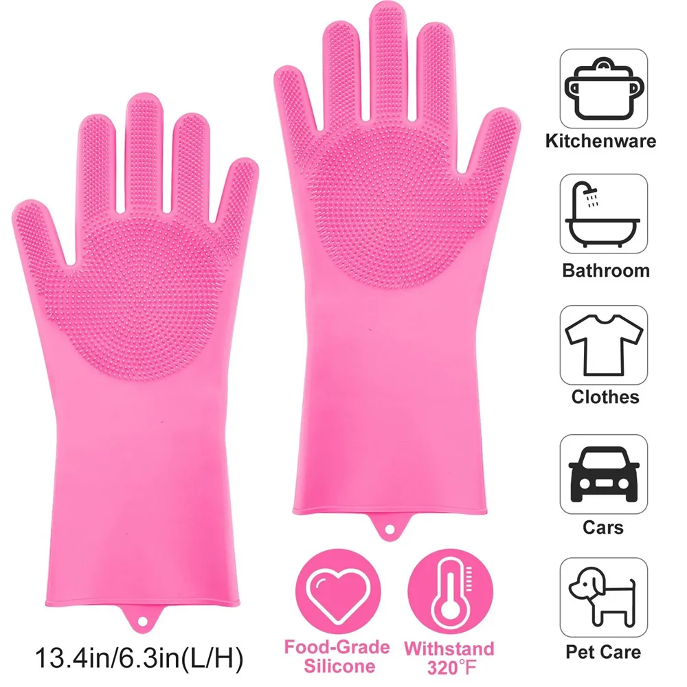 Magic Silicone Rubber Dishwashing Gloves for Household Kitchen Cleaning dishwashing gloves cleaning gloves