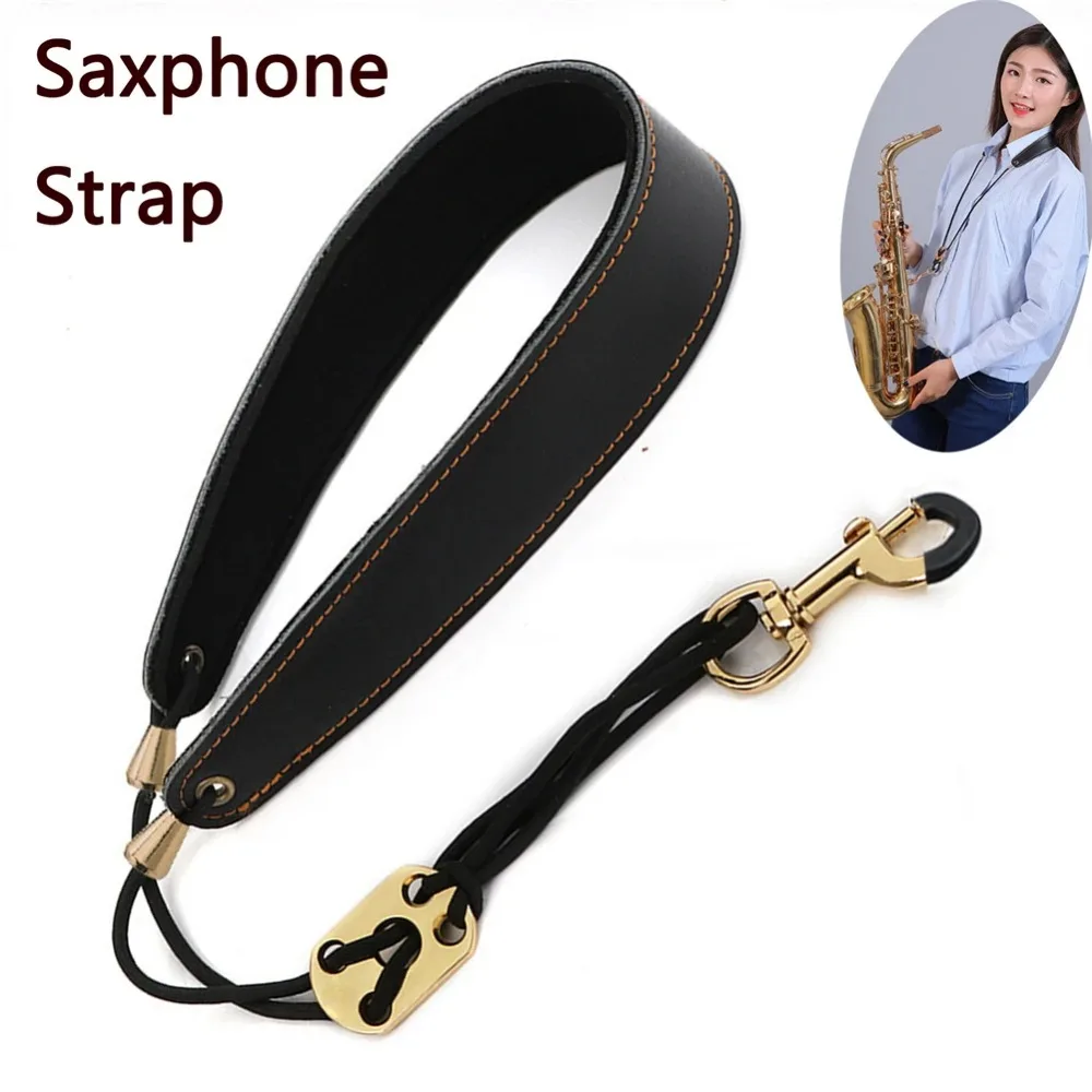 Lanyard Neck Strap Protection Neck for Soprano Tenor Alto Baritone Sax Musical Instrument Leather Saxophone Strap