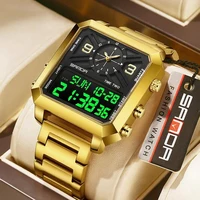 Big Dial Men Sports Watches Creative Unique Design For Male Clock Men Dual Display Digital Watches High Quality Wrist Watches