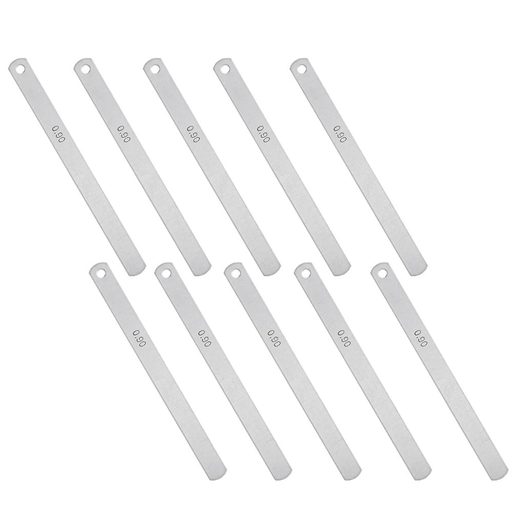 10pcs Metric Steel Feeler Gauge 0.9mm Thickness Filler Gauge Offset Valves For Measuring Valve Clearances Engine Tuning