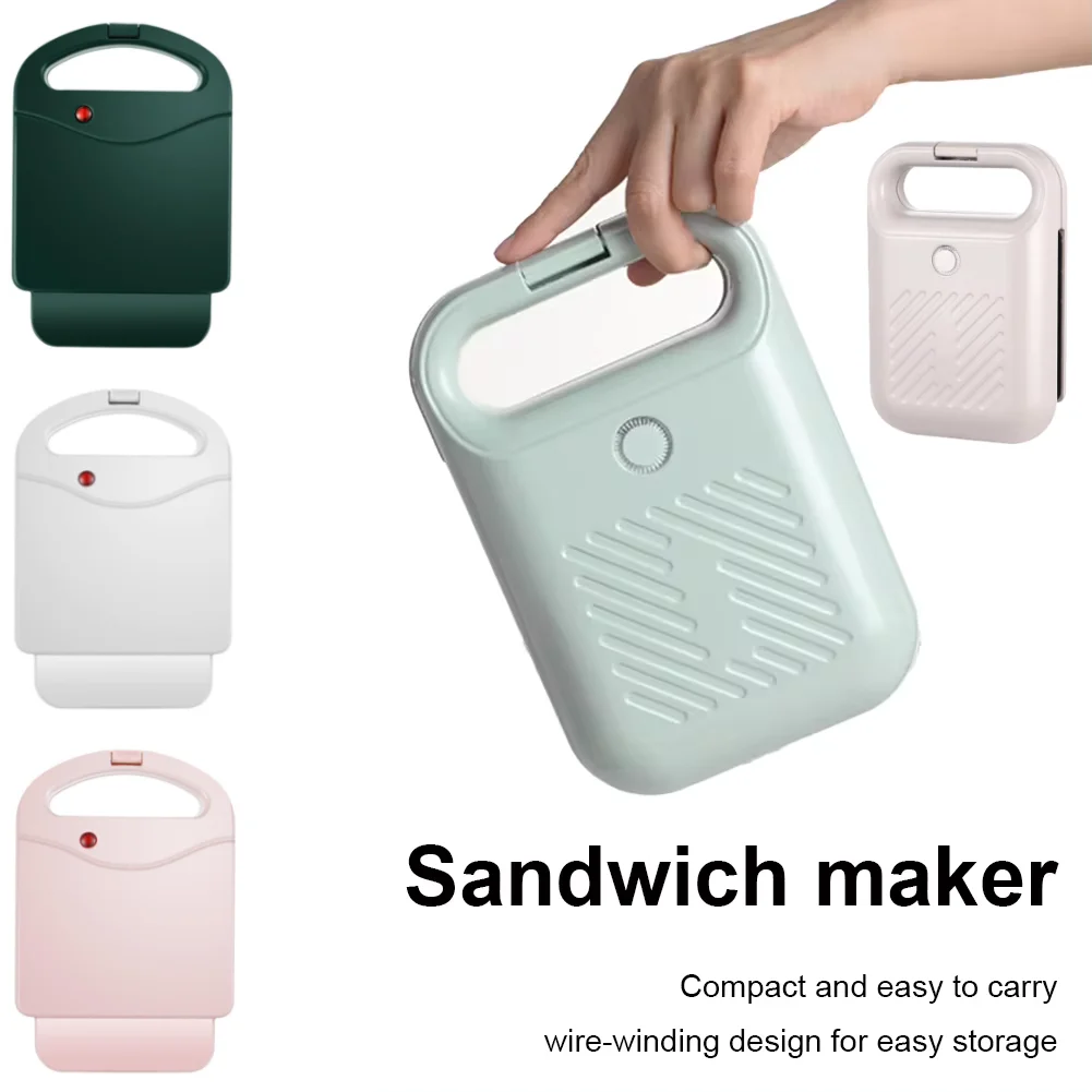 Electric Sandwich Maker Bread Presser with Non-Stick Coating Panini Press Portable Egg Omelette Pan for Meat Beef Omelette sandwich maker
