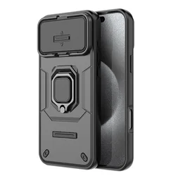 Heavy Duty Armor Case with Kickstand Holder and Phone Bag - iPhone 17 Pro (Black)