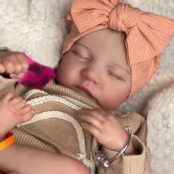 MRB 17inch Levi Reborn Baby Doll Already Painted Finished Sleeping Vinyl Newborn Baby 3D Skin Visible Veins Collectible Art Doll 1