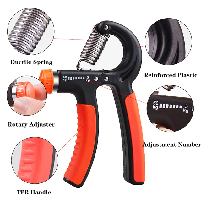 Adjustable R-Type Hand Grip Exercise Countable Strength Exercise Strengthening Pliers Spring Finger Pinch Wrist Expander 4