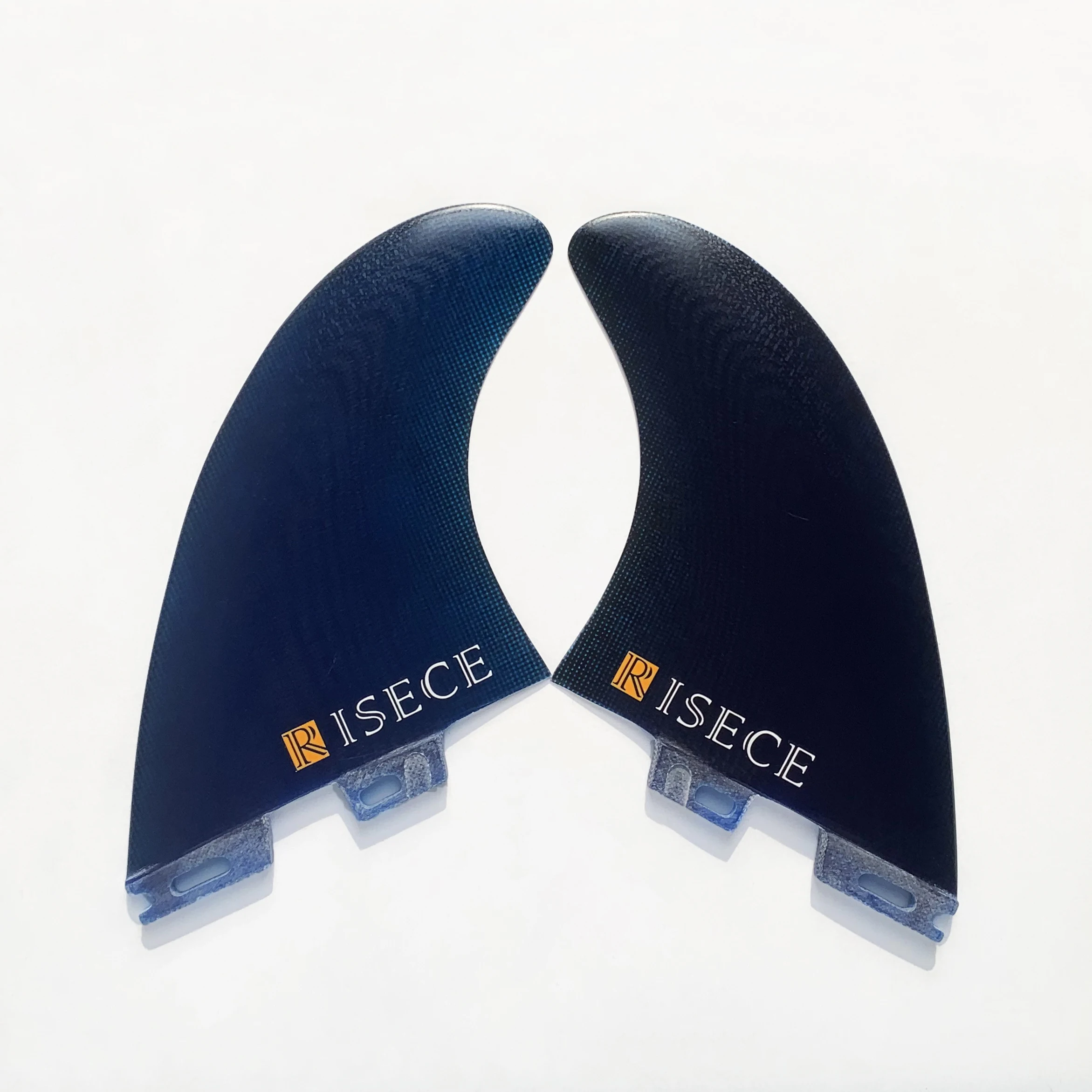 RISECE FCS II Power Twin Fins Performance Glass Black&Blue Twin Fins Surfboard Quillas Surfing