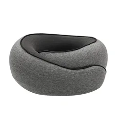 Memory Foam Snail - Style Travel Neck Pillow - Portable, Adjustable Comfort Pillow (Dark gray)