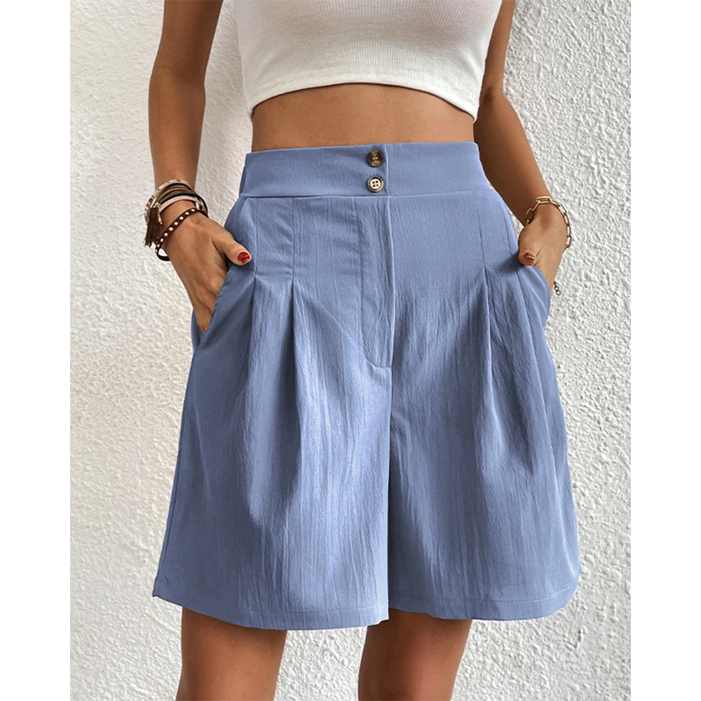 Summer Korean Style High Waist Shorts Female Casual Wide Leg Hot Pants Women Clothes Elegant y2k Streetwear Outfits for Women