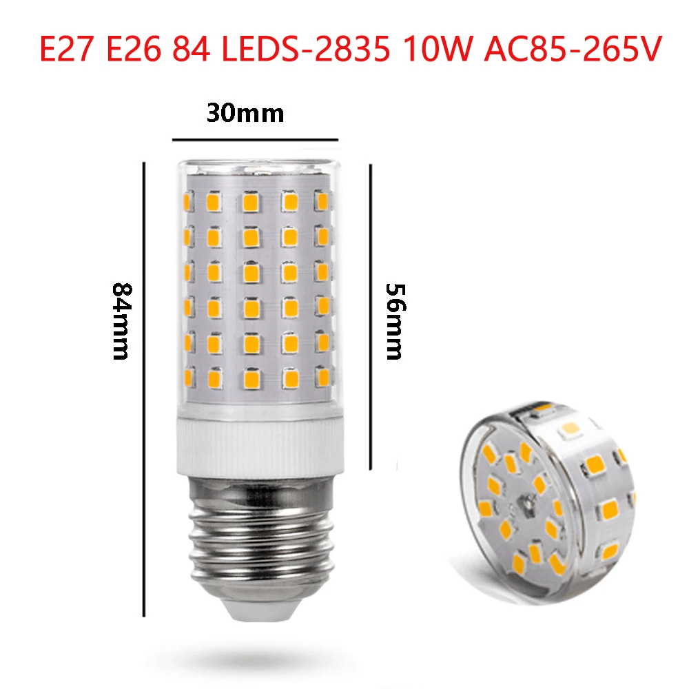 

4pcs Ceramic LED Corn Lamp E27 E26 10W 84 SMD 2835 Refrigerator Freezer Garage Spotlight Light 110v 220v Energy Saving Lamp