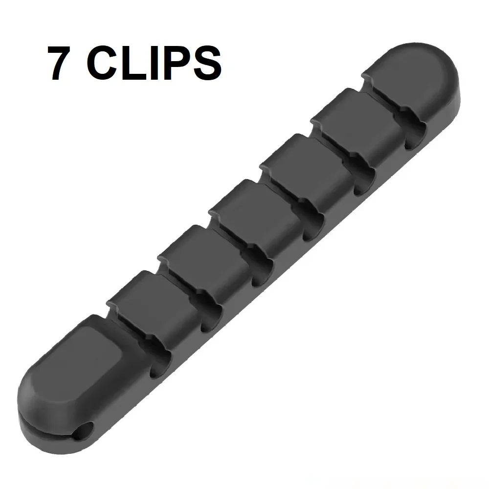 자가 접착식 실리콘 케이블 클립 USB 케이블 홀더 정리함 (가정 사무실 데스크탑 정리용)