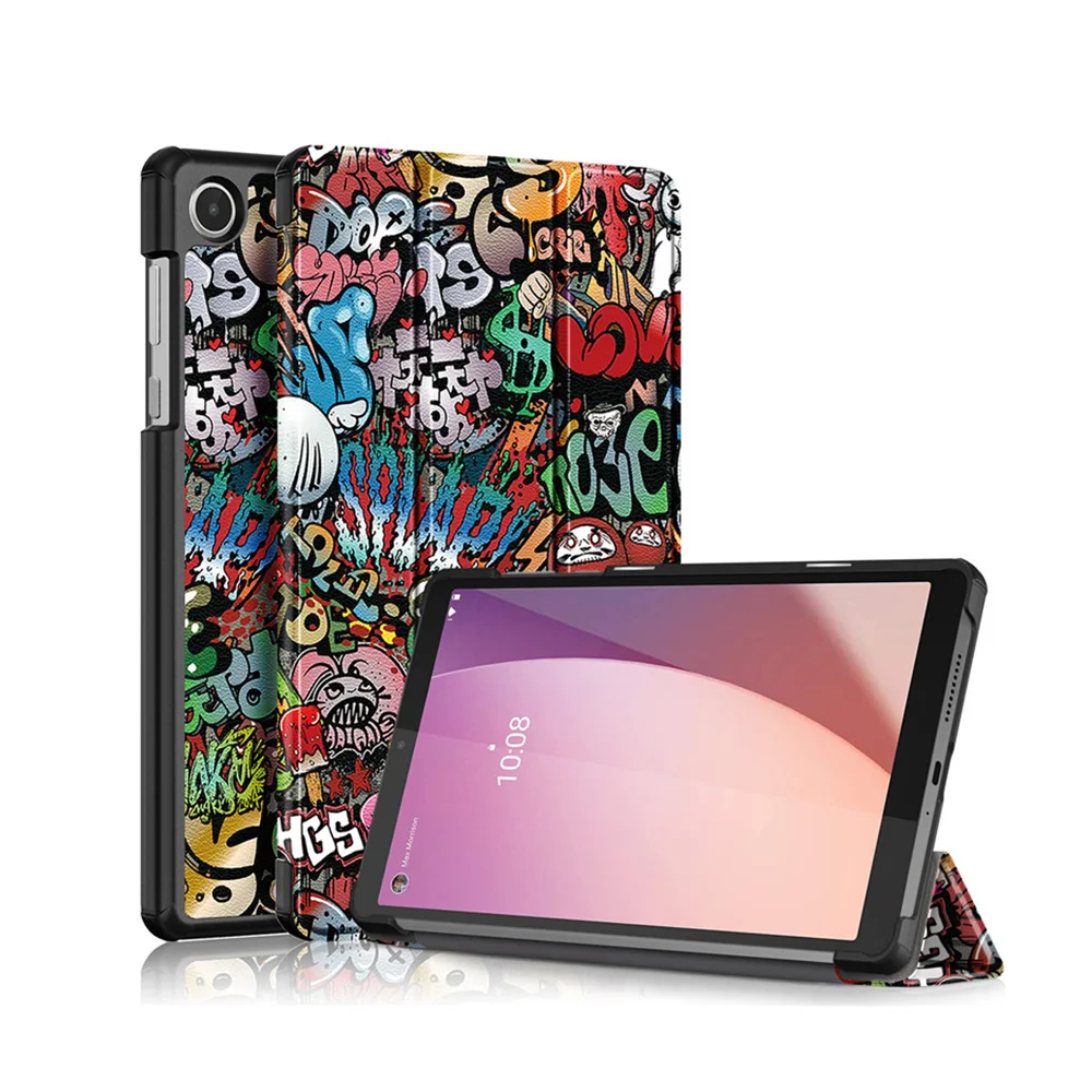 

Чехол для планшета Lenovo Tab M8 4-го поколения, тонкий складной чехол TB300FU TB300XU из искусственной кожи с рисунком для Lenovo M8 Gen 4
