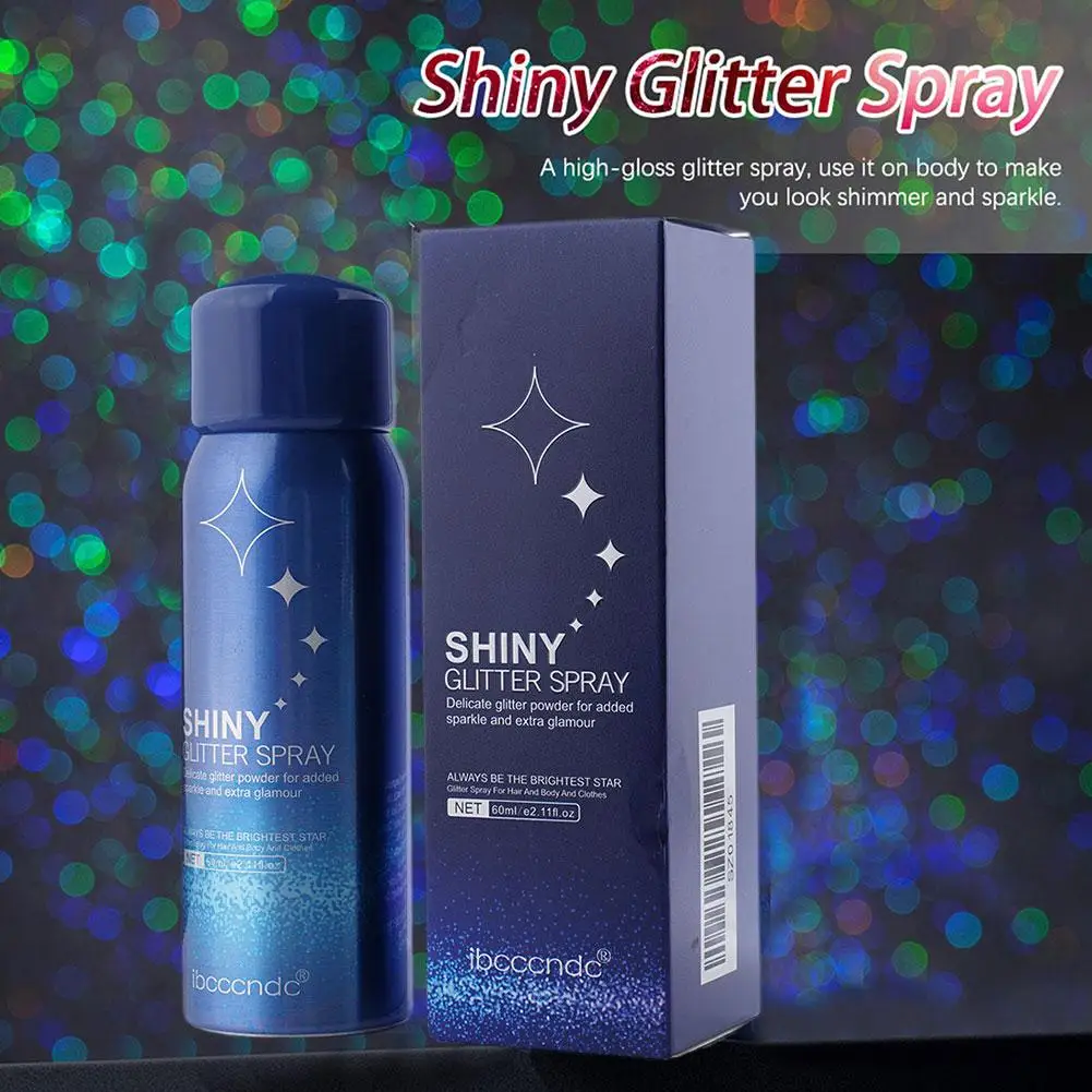 60ml Shiny Glitter Spray Glitter Spray For Body Hair Clothes Quick