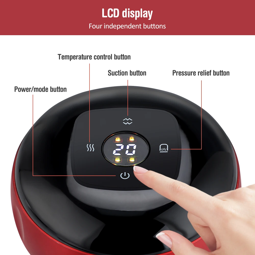 Wireless Cupping Massage Device lcd display