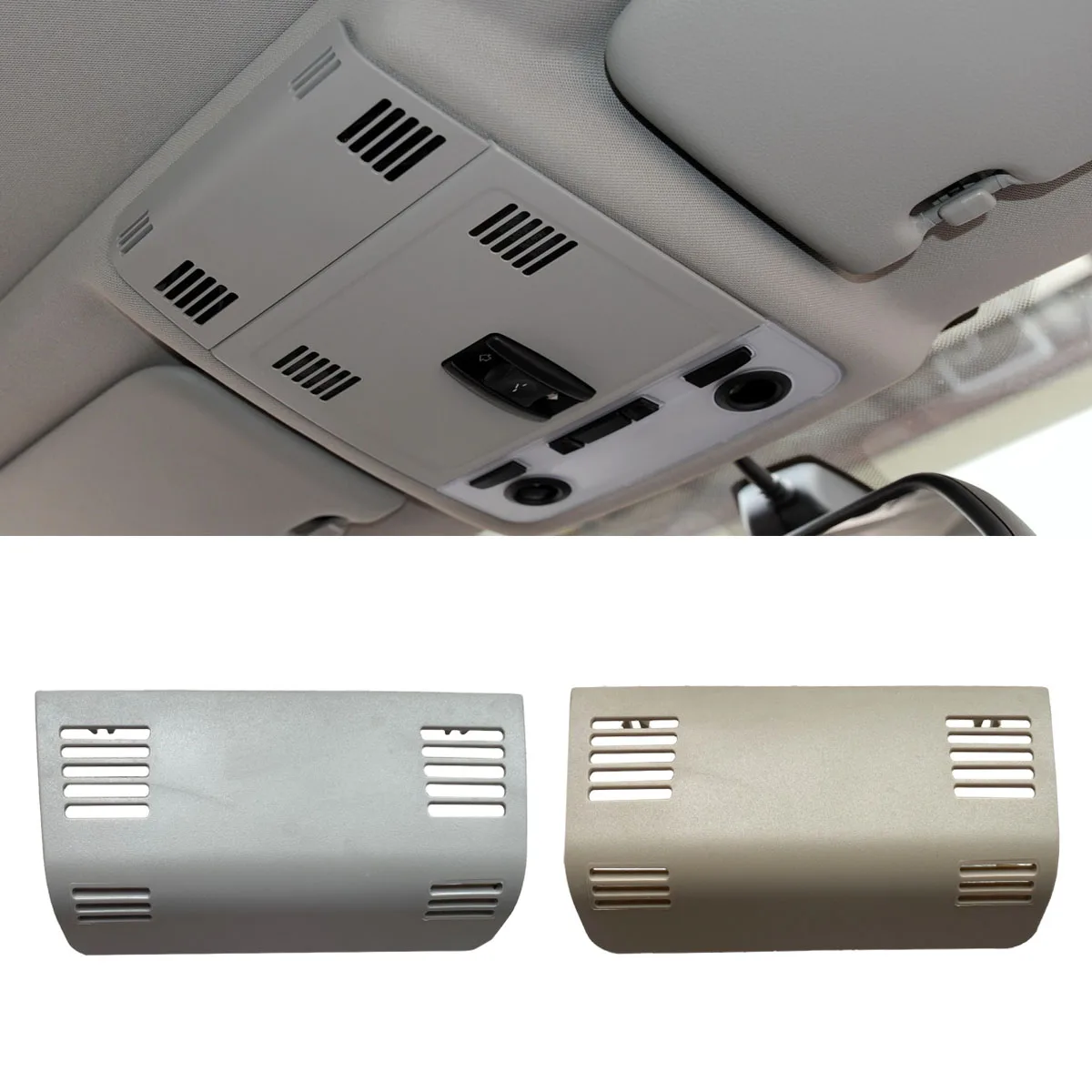 New Interior Grey Beige Roof Reading Lamp Light Rear Cover Trim For BMW
