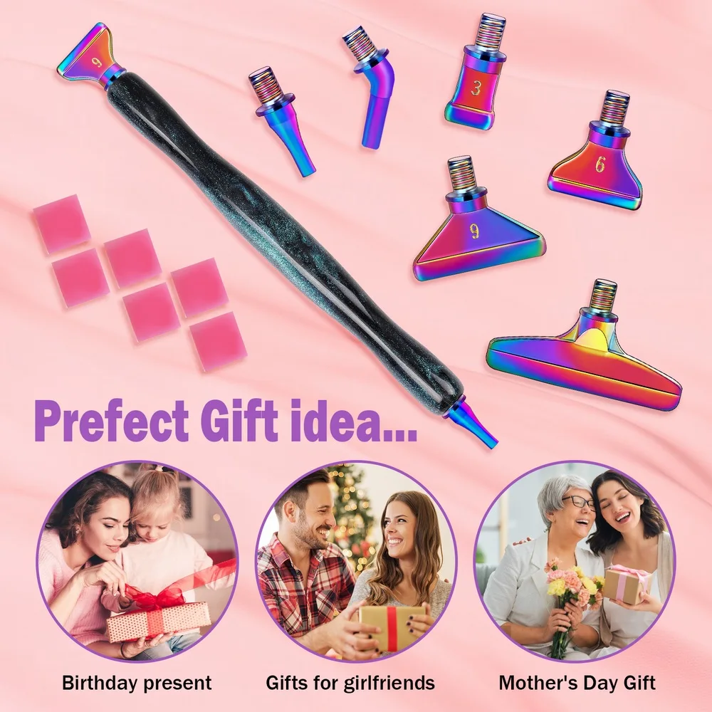 Diamond Painting Diamond Art Painting Kit Diamond Painting Set Diamond Painting Pen Diamond Painting Accessories 5D Resin Diamond Painting Pen Replacement Pen Heads Point Drill Pens Glue Clay Roller Tray Diy Art Crafts Diamond Painting