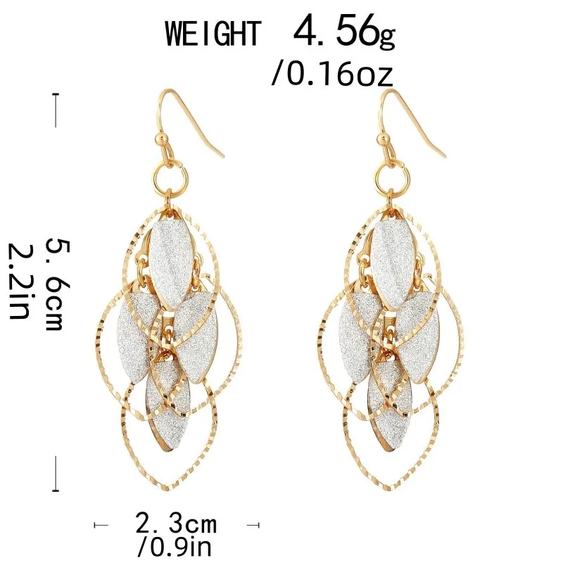 Vinatge Boho Style Elegant Leaf-Shaped Dangle Earrings for Women New Fashion Statement Earring Party Jewelry Gifts