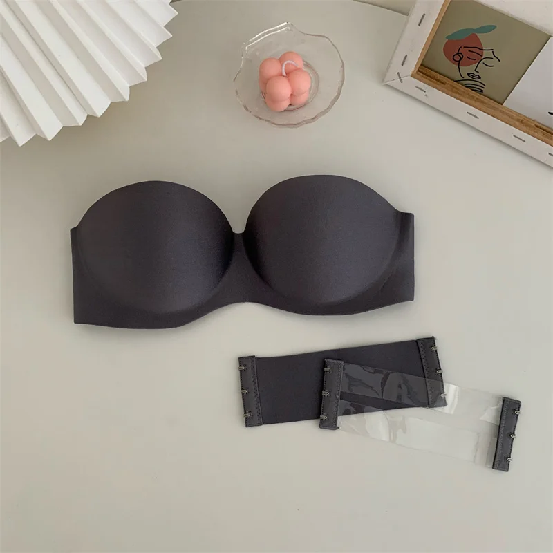 Womens Bra Strapless Invisible Sexy Bra Solid For Women Summer Non-slip Sexy Push-up Comfortable Underwear For Dress Brasieres