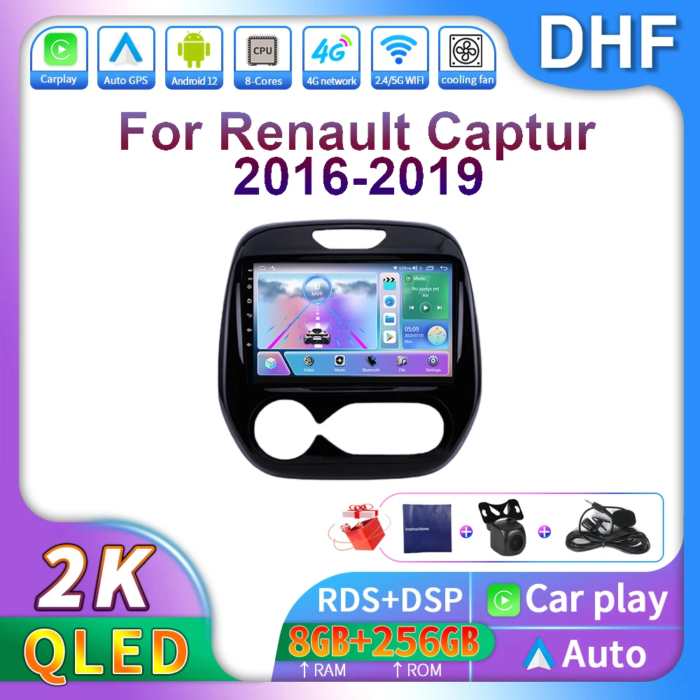 

Автомобильный радиоприемник DHF Android 13 для Renault Captur Kaptur 2016 - 2019 мультимедийный видеоплеер стерео навигация GPS Авторадио Carplay