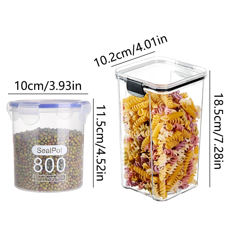Kitchen Multigrain Snack Sealed Transparent Storage Box Dried Fruit Dried Goods Jar Drawer Storage Household Seasoning Jars