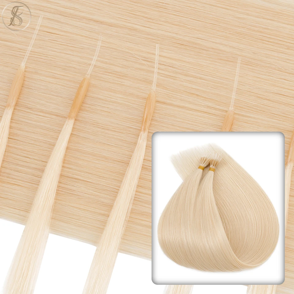 TESS Remy Hair 1g Micro Loop Human Hair Elastic Rope Natural Extensions Micro Link Ring 50 Strands 50g Straight
