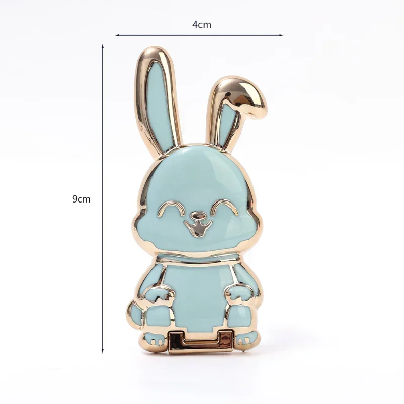 Universal Finger Ring Phone Holder Desktop Ultra-thin Cartoon Rabbit Phone Stand Foldable Buckle Adhesive Pull Rod Support Frame