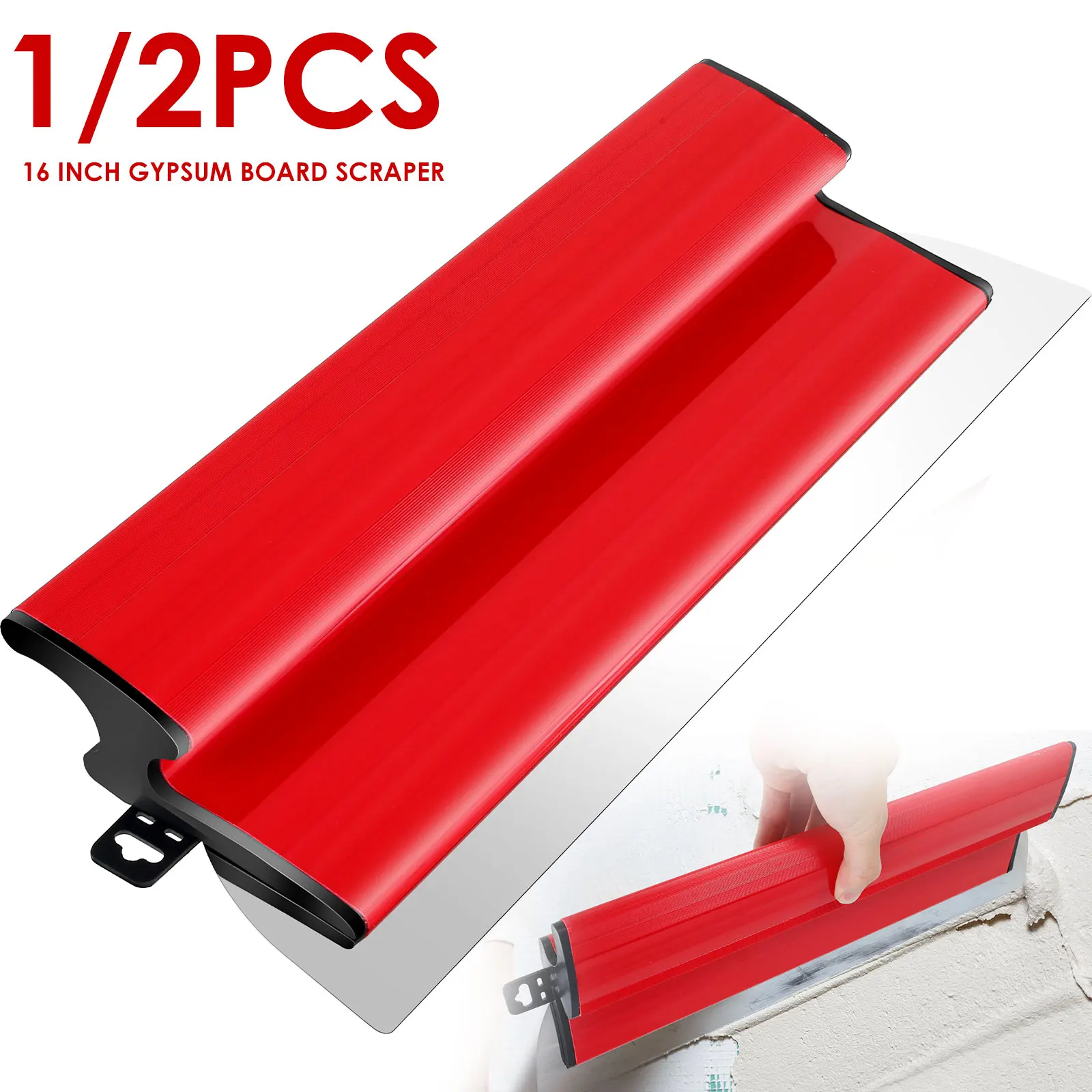 16 Inch Drywall Skimming Blade Precision 0.5mm Stainless Steel Blade Insert Smoothing Drywall Knife Spatula for Drywall Repair