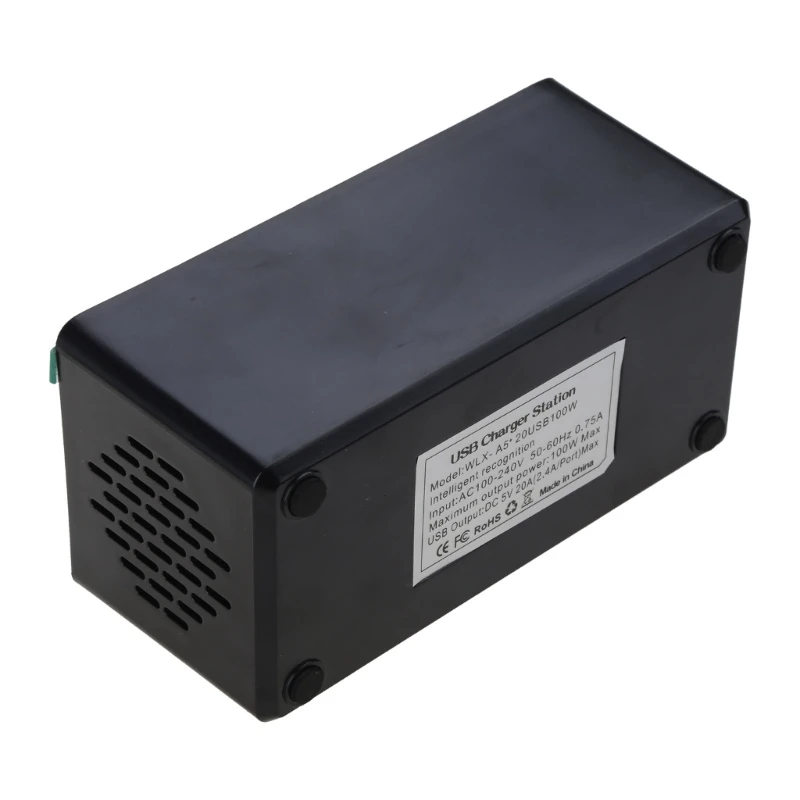 

20 Port Fast Quick 20A/100W USB Hub Wall Power Adapter Plug- Drop shipping