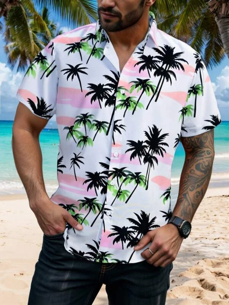 summer mens hawaiian shirts 3d plant mens shirts print plus size hawaiian beach 5xl