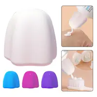 Toothpaste Squeezer Holder Reusable Automatic Closing Flower Shape Silica Gel Self Closing Toothpaste Cap 1