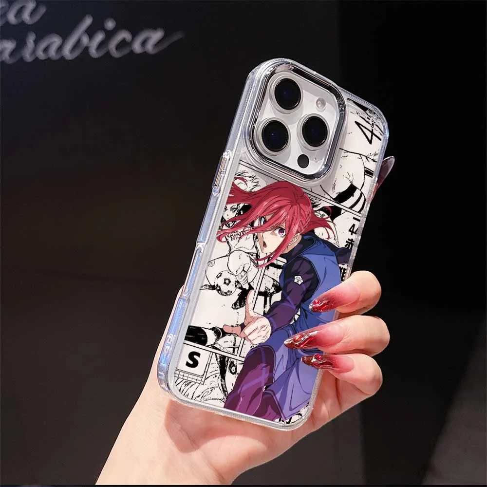 Transparent Soft Cover Phone Case - Cool Blue Locks Design Inspired by S-Seishiro Nagi