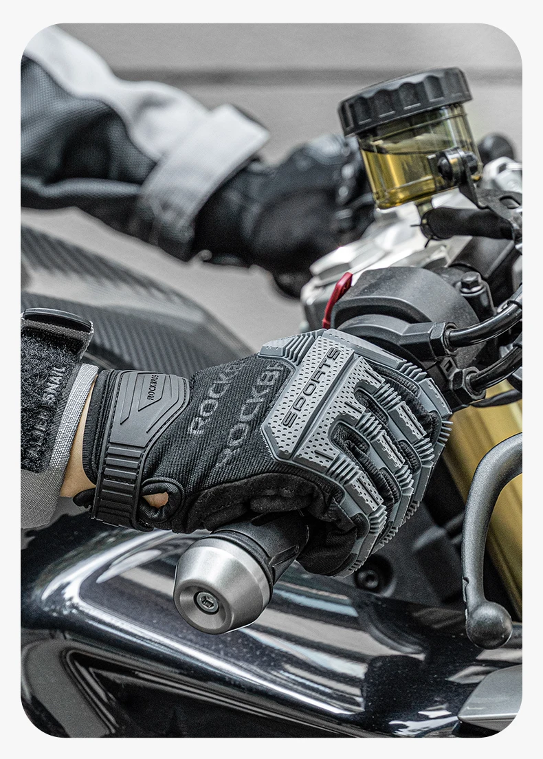 ROCKBROS Winter Warme Radfahren Handschuhe Stoßfest SBR Verdickte Pad Fahrrad Handschuhe Taktische Sport MTB Straße Voll Finger Fahrrad Handschuhe – Detail 12