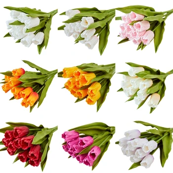 1pcs Tulip Artificial Flower Real Touch Artificial Bouquet foam Fake Flower for Wedding Decoration Flowers Home Garden Decor 1