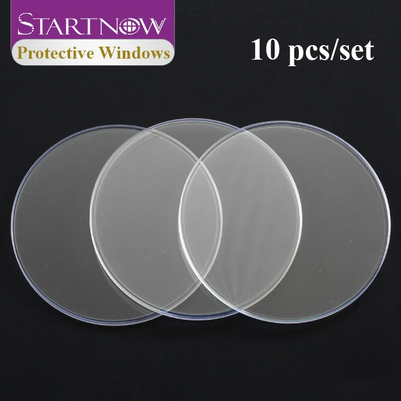 Startnow 1064nm 파이버 레이저 보호 렌즈 50×4mm 6KW 10pcs 파이버 레이저 절단기 예비 부품용 레이저 헤드 창