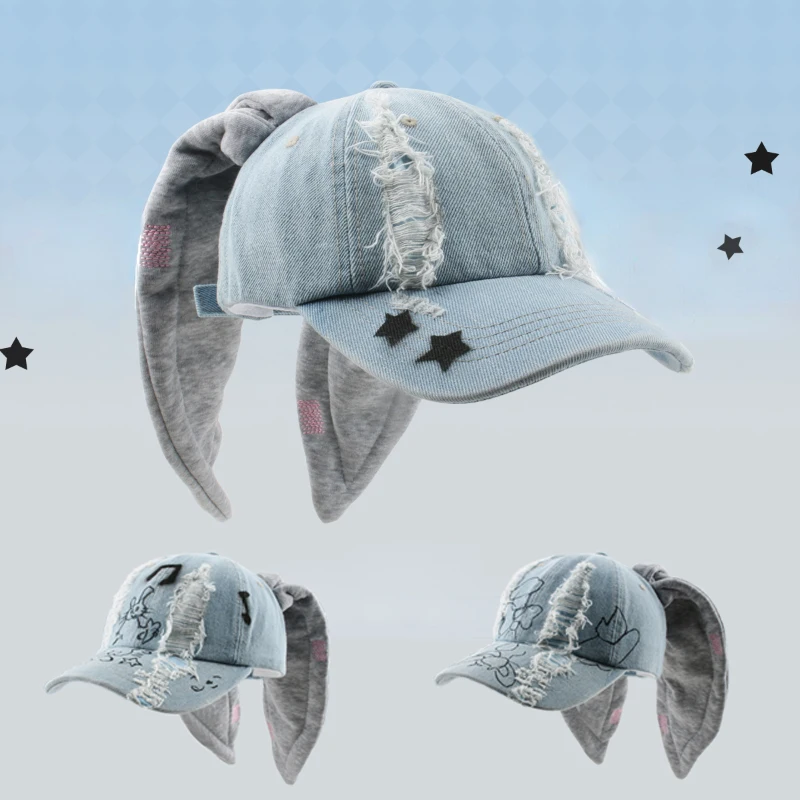 Yabi Wind Newjeans Same Model Rabbit Ears Cowboy Ripped