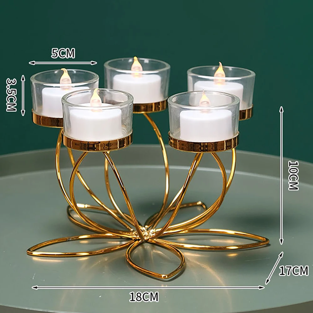 Mental Candlestick Holder IronCandlestick Holders for Romantic Candlelight Dinner Props Modern Table Decoration Bedroom Decor 2
