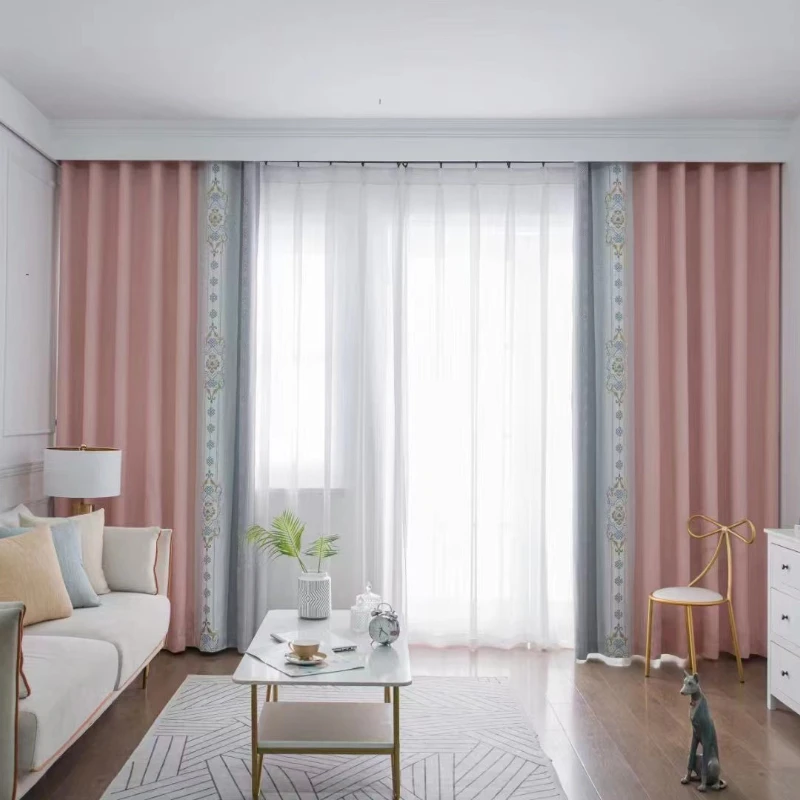 2 Panels European-style Luxury Curtains For Living Room Bedroom Thickened Simple Blackout Curtain Finished Custom Window Drapes