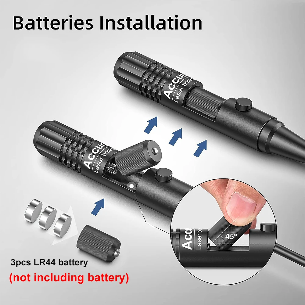 Red Laser Bore Sighter Kit Green Laser for .17 to 12GA Multiple Caliber Universal Bright Sighter with Big Press Switch