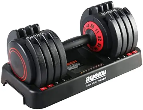 

Ayeku Adjustable Dumbbell Men and Women with Anti-Slip Metal Handle,Fast Adjust Weight by Turning Handle 55LB Dumbbell Suitable