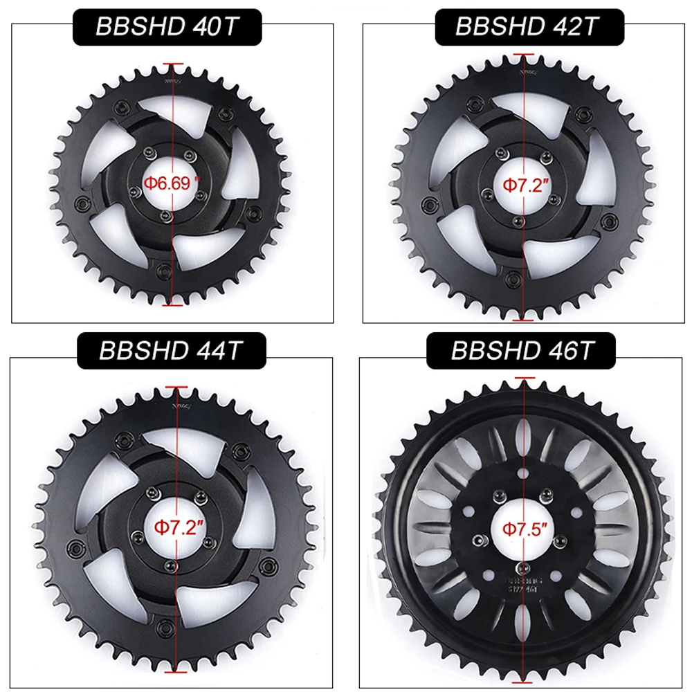 42T 44T 46T 48T Ruota Dentata Per Bafang 8Fun Mid Drive Motor Bbshd/Bbs03 Anello Catena Pignone Ruota Dentata Set Motore Bici Elettrica