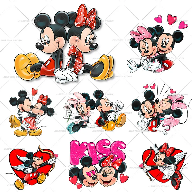 Mickey Minnie Mouse Stickers For Woman Clothes Disney Print Iron