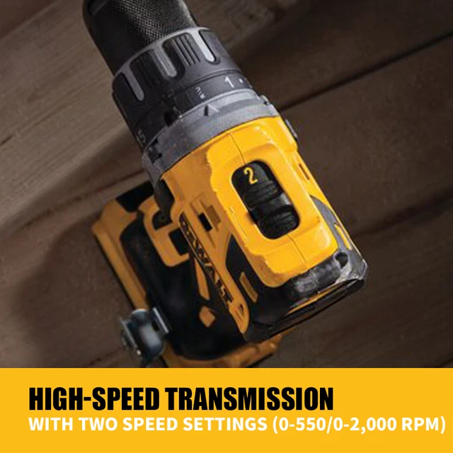 DEWALT-DCD791 brushless cordless compact drill/driver with 20V lithium power and high-speed transmission