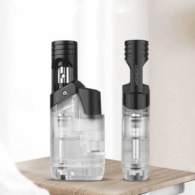Portable Transparent Oil Window Butane Gas Torch Turbo Jet Flame Lighters Outdoor Camping BBQ Windproof Cigar Lighter - Image 5
