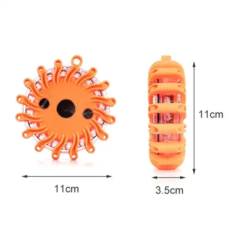 LED Road Flares Flashing Emergency Warning Light Rechargeable Waterproof Roadside Safety Disc Magnetic Base Flashing Flare Kit