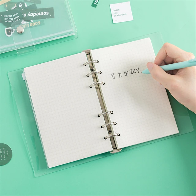 A5 Slim Transparent PVC Loose Leaf Notebook Cover Planner Agenda Organizer  Diary Portable 6 Ring 20 Ring Binder 2022 New - AliExpress