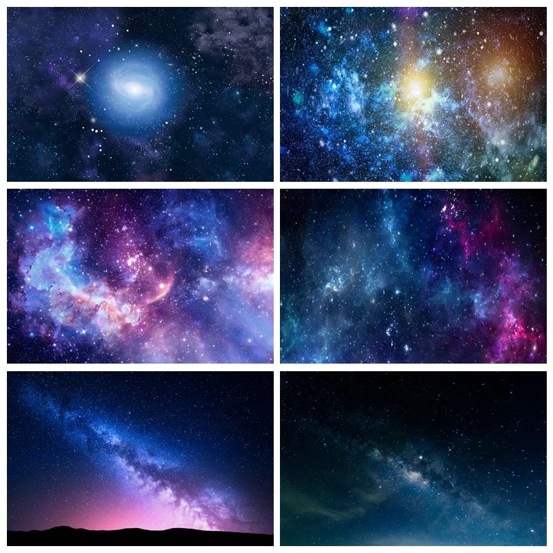 Fundo da Galáxia Cósmica Céu Estrelado Estrelas Via Láctea Universo Espaço Tema Foto de Fundo Festa de Aniversário Bandeira